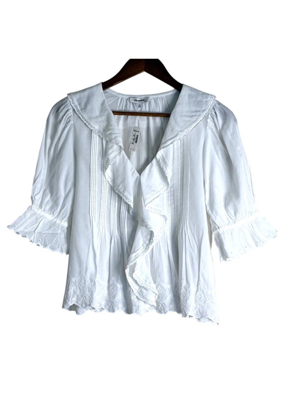 Madewell Womens "The Blaire" Embroidered Top White Size Medium NWT - Picture 4 of 8